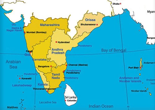 south-india-travel-map